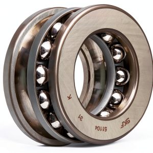 SKF 51104 Single Direction Thrust Bearing, 3 Piece, Grooved Race, 90° Contact Angle, ABEC 1 Precision, Open, Steel Cage, 20mm Bore, 35mm OD, 10mm Width, 4680lbf Static Load Capacity, 2860lbf Dynamic Load Capacity-0