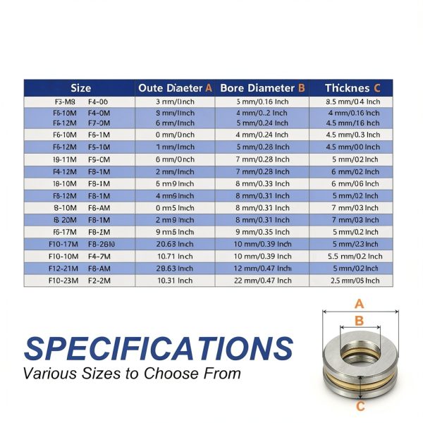 Thrust Ball Bearings PATIKIL 7x15x5mm Silver Steel 10pcs-4