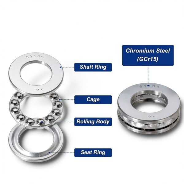 PATIKIL 51102 Thrust Ball Bearings 15x28x9mm 6pcs Chrome Steel-2
