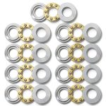 uxcell Thrust Ball Bearing 5x10x4mm Brass with Washers ABEC1 9pcs-0