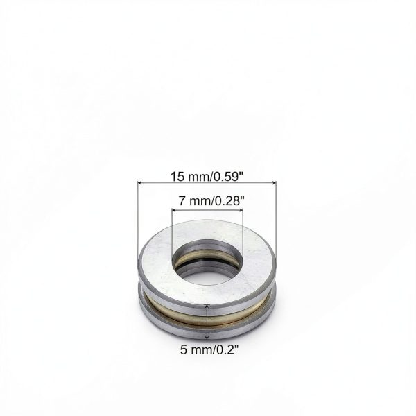 Thrust Ball Bearings PATIKIL 7x15x5mm Silver Steel 10pcs-1