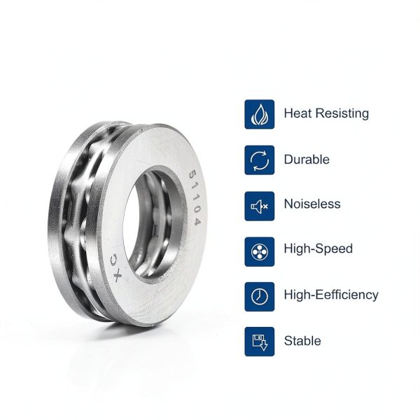 Thrust Ball Bearings HiPicco 51104 20x35x10mm Chrome Steel ABEC3 4pcs-2