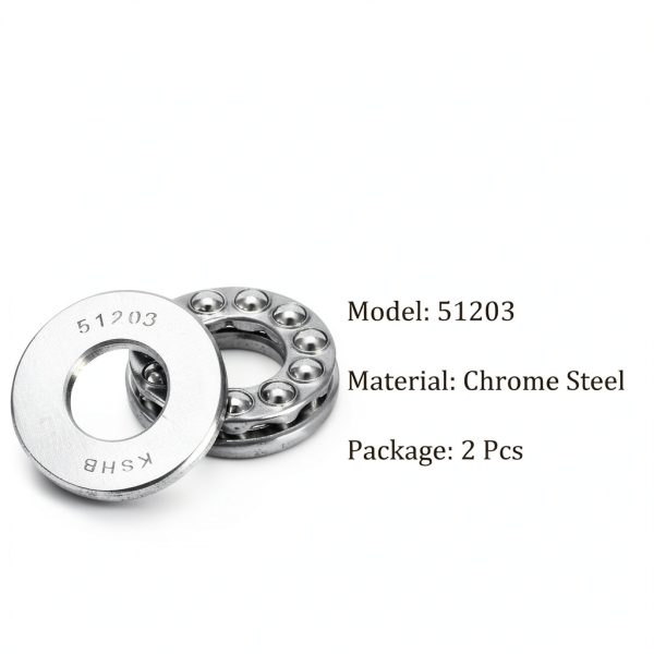 Thrust Ball Bearing 2pcs 17mm x 35mm x 12mm Chrome Steel Kozelo-1